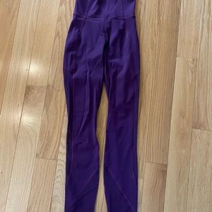 Lululemon - Women’s size 2 grape/burgundy colored leggings with mesh sides